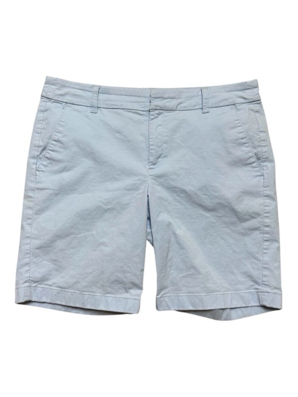 J.Crew Women’s Chino Shorts Size 10 Light Blue Stretch Mid Rise 9” Inseam